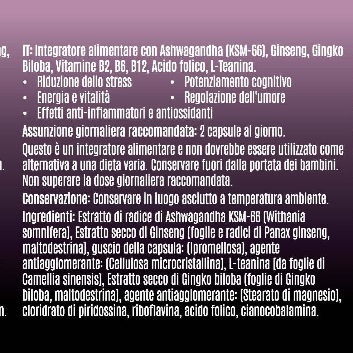 Ashwagandha + Ginseng + Ginko Biloba