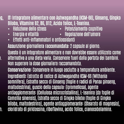 Ashwagandha + Ginseng + Ginko Biloba